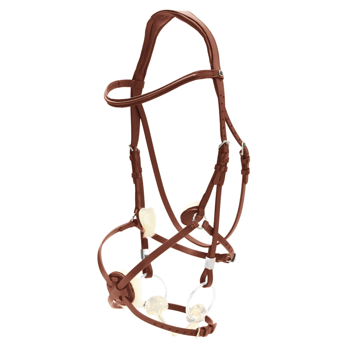 tobacco bridle Prestige Warmblood Size Snaffle - With Reins with contrasting stitching and stainless steel fittings Bridle Adlington - riderxoxo