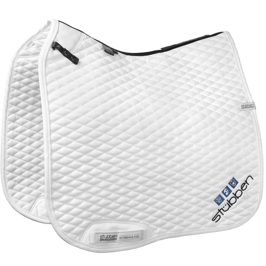 Streamline Dressage Pad White LOGO